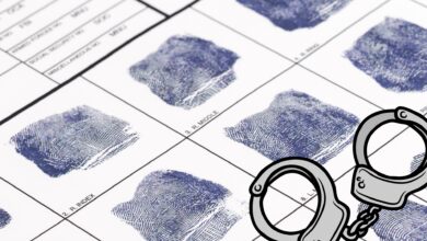 Representational Image of thumb prints and handcuffs