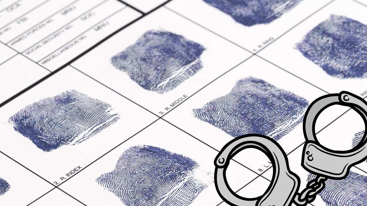 Representational Image of thumb prints and handcuffs