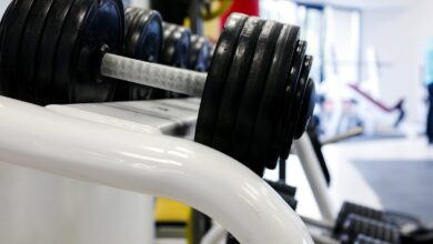 Dumbbell inside a Hyderabad gym where the trainer was fatally attacked