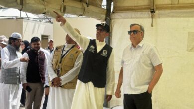 Indian Ambassador Suhel Khan inspects Haj 2025 preparations at Mina camp, Saudi Arabia.