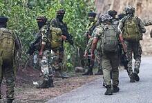Indian Army personnel conduct search operation.