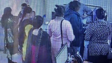 Group of Indian women at the Indian Embassy in Doha, Qatar, after being rescued.