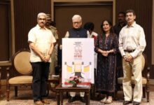 Architectural Design Foundation member Srinivas Murthy with Governor Jishnu Dev Verma and architect Abha Narain at the centenary celebrations of 100 years of Art Deco at the Raj Bhavan.