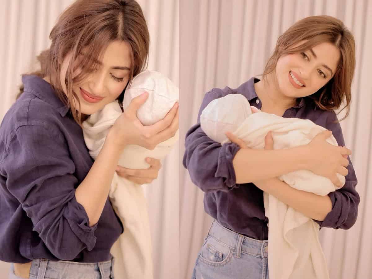 Trending: Sajal Aly's photos with newborn baby go viral