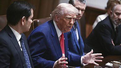 Donald Trump during a cabinet meeting at the White House