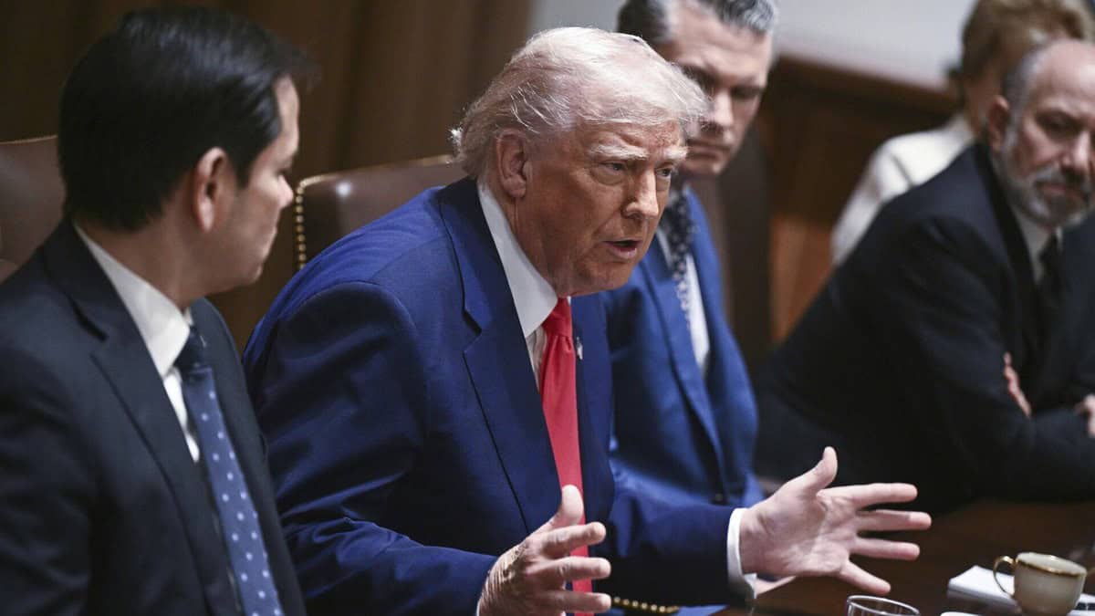 Donald Trump during a cabinet meeting at the White House