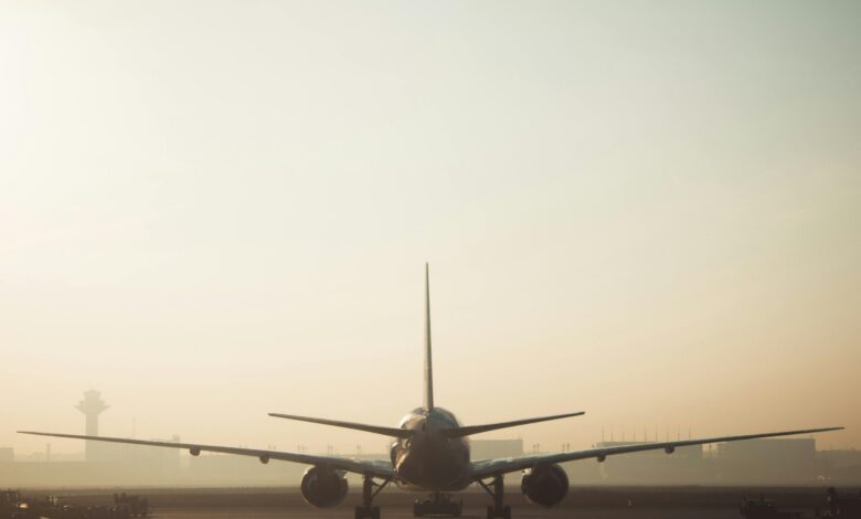 An aircraft on a runway ready to take off from an airport for airport in Telangana story.