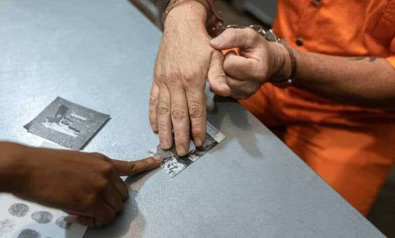 Representational image of fingerprinting procedure following an arrest