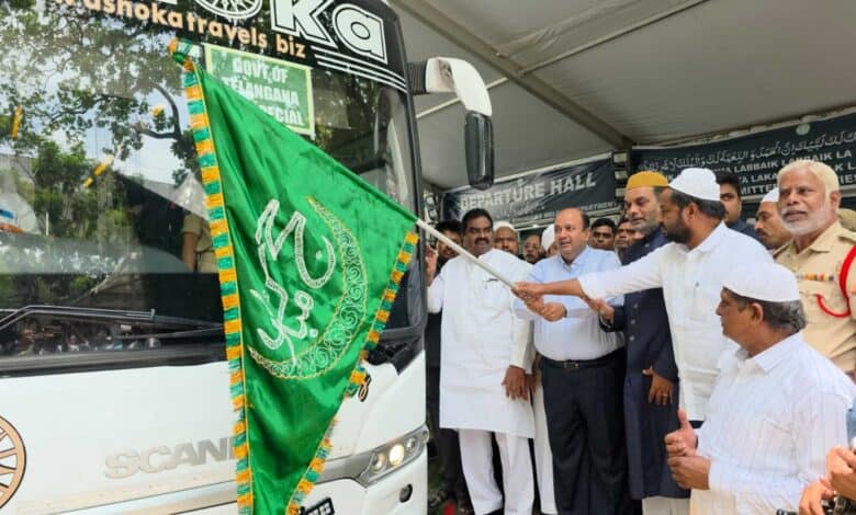 Amer Ali Khan flags off Haj caravan from Telangana.
