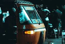 A dimly lit auto-rickshaw at night, symbolising the life of a Hyderabad auto driver who died after alleged police brutality in Rajendranagar.