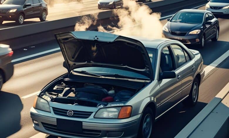 Canva generated AI representational image of car broken down at flyover in Hyderabad