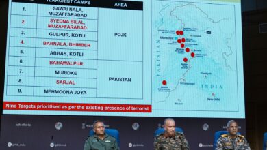 New Delhi: Director General of Military Operations (DGMO) Lt General Rajiv Ghai with Air Marshal AK Bharti and Vice Admiral AN Pramod during a press conference on 'Operation Sindoor', in New Delhi, Sunday, May 11, 2025. (PTI Photo/