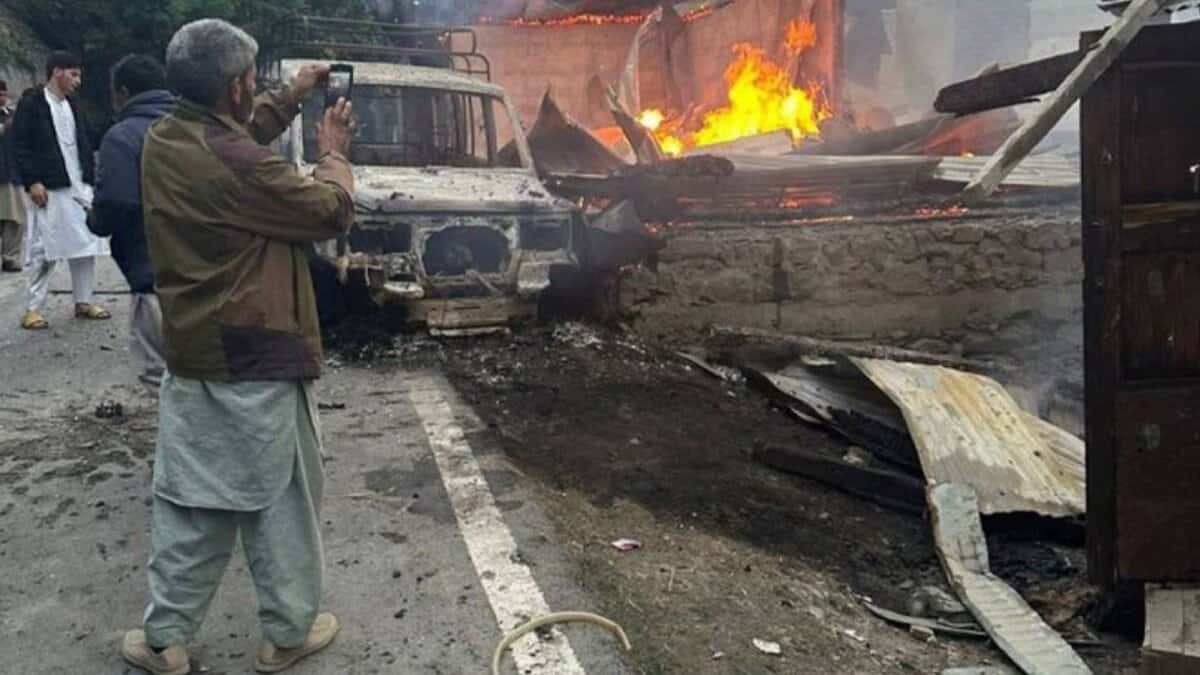 Damaged houses along LoC in Uri sector due to Pakistani shelling and firing.