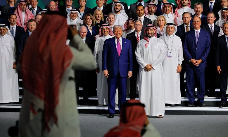 Donald Trump with Saudi Arabia counterparts