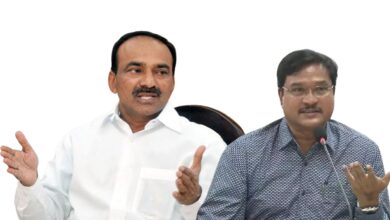 Malkajgiri BJP MP Etela Rajender (left) and HYDRAA commissioner AV Ranganath