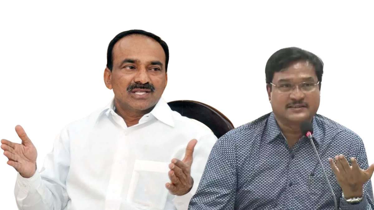 Malkajgiri BJP MP Etela Rajender (left) and HYDRAA commissioner AV Ranganath