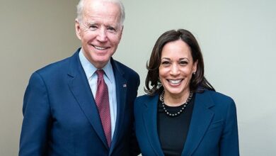 Former President Joe Biden and Kamala Harris