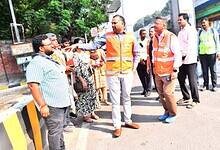 GHMC commissioner along with other officals inspected development projects in Secunderabad on May 12