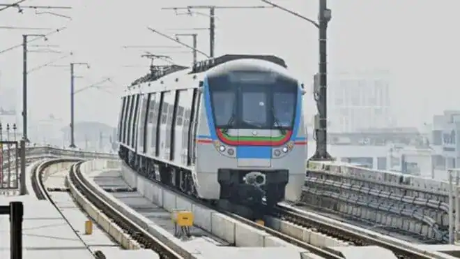 An image of Hyderabad Metro train