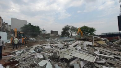 HYDRAA on May 7 demolished four RCC rooms, four reed sheds, and several shops built on the govt land in Bandlaguda