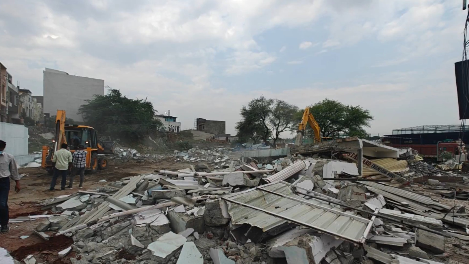 HYDRAA on May 7 demolished four RCC rooms, four reed sheds, and several shops built on the govt land in Bandlaguda
