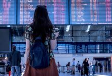 Representational photo of passenger checking cancellation of flights at Hyderabad airport.  