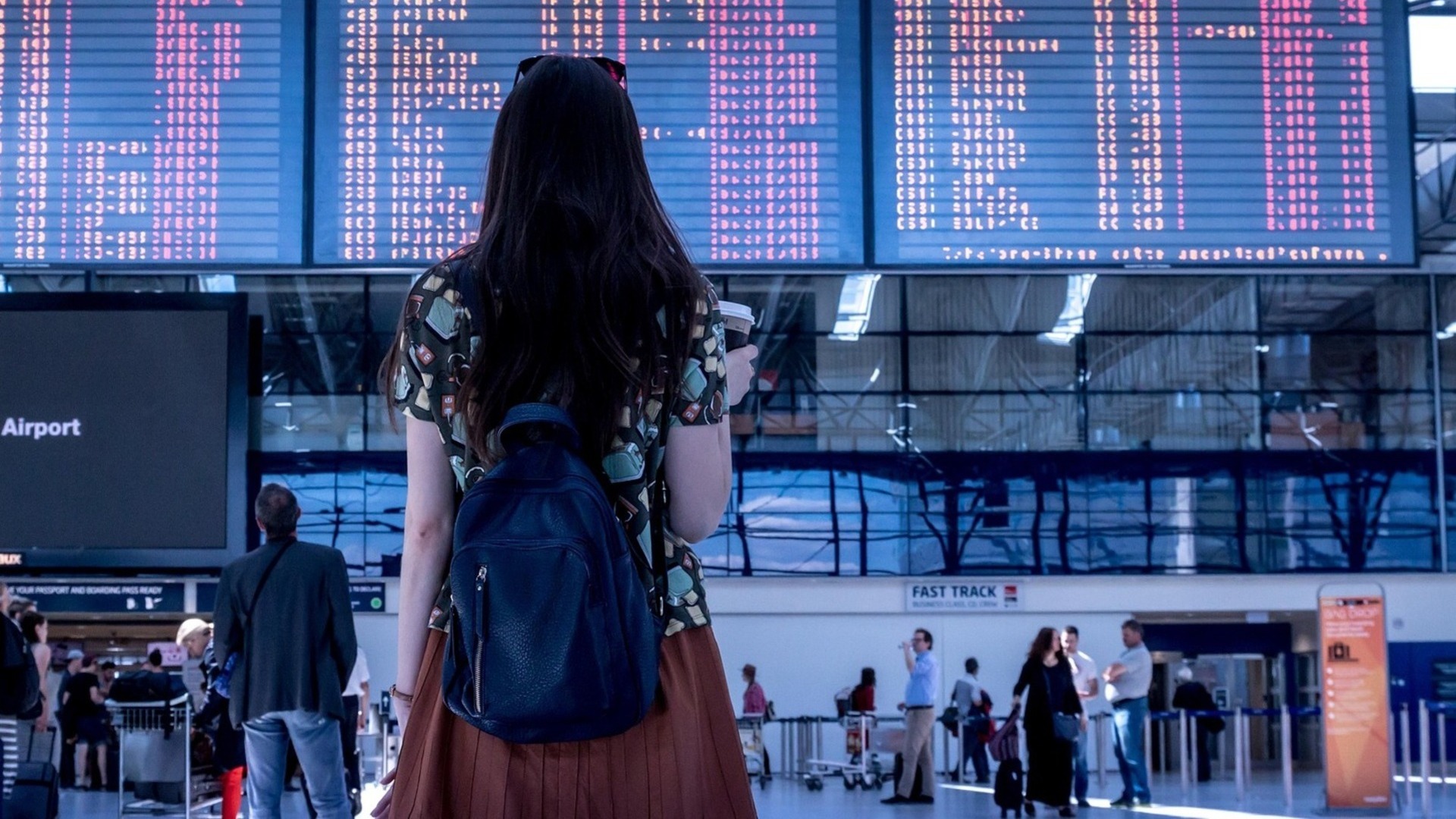 Representational photo of passenger checking cancellation of flights at Hyderabad airport.
