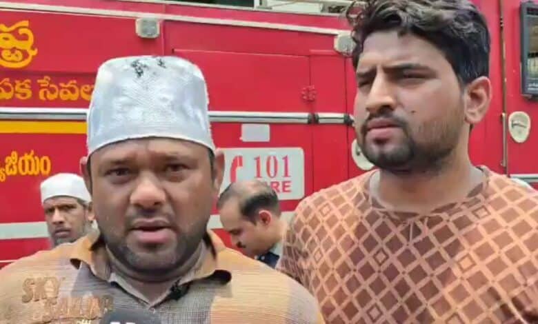 Mohd Azmath and Mir Zahed attempt to rescue people trapped in Hyderabad fire accident.
