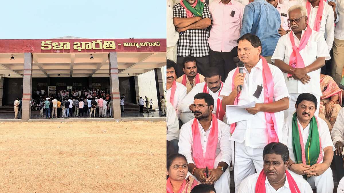 BRS rages over KCR's name removal from Kala Bharathi in Miryalaguda