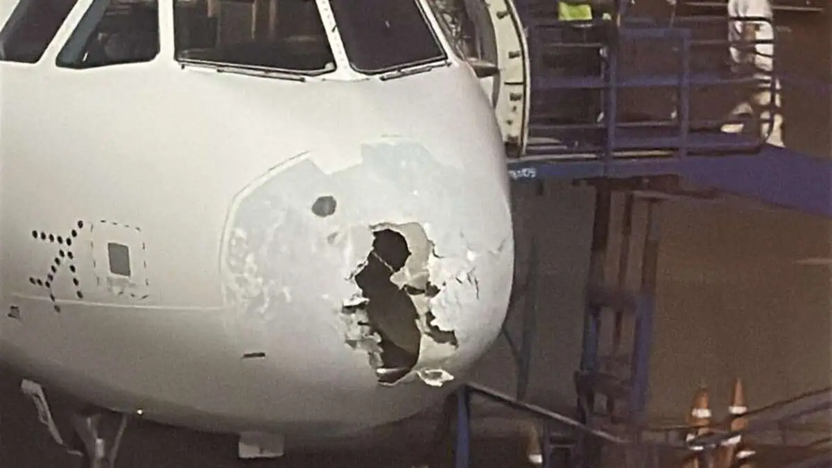 IndiGo flight to Srinagar hits sudden hailstorm, nose damaged but lands safely