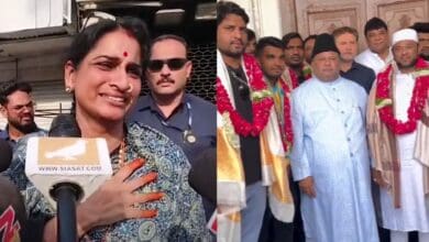 Madhavi Latha praises, AIMIM felicitates brave men.