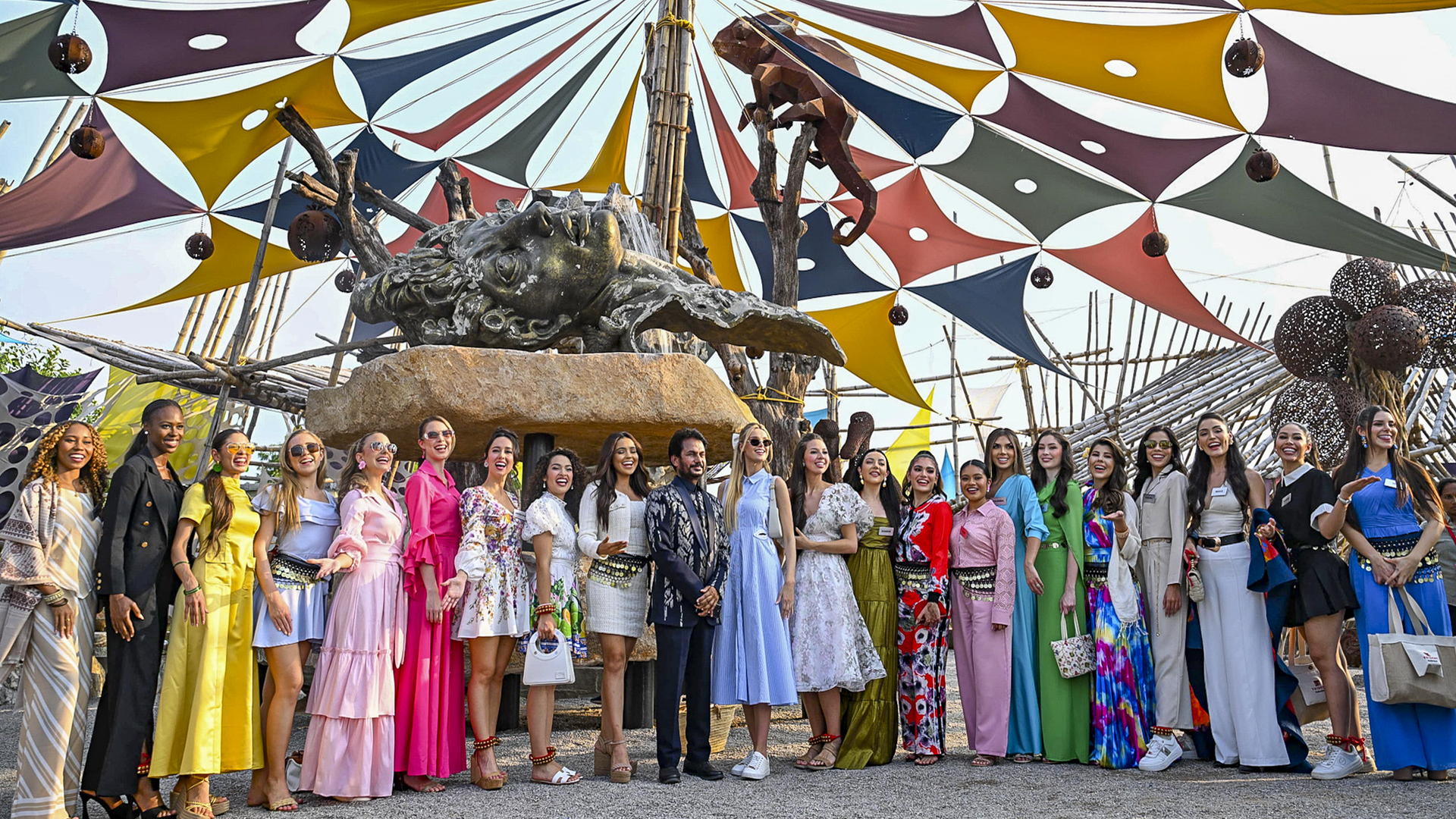 Miss World 2025 contestants in Hyderabad