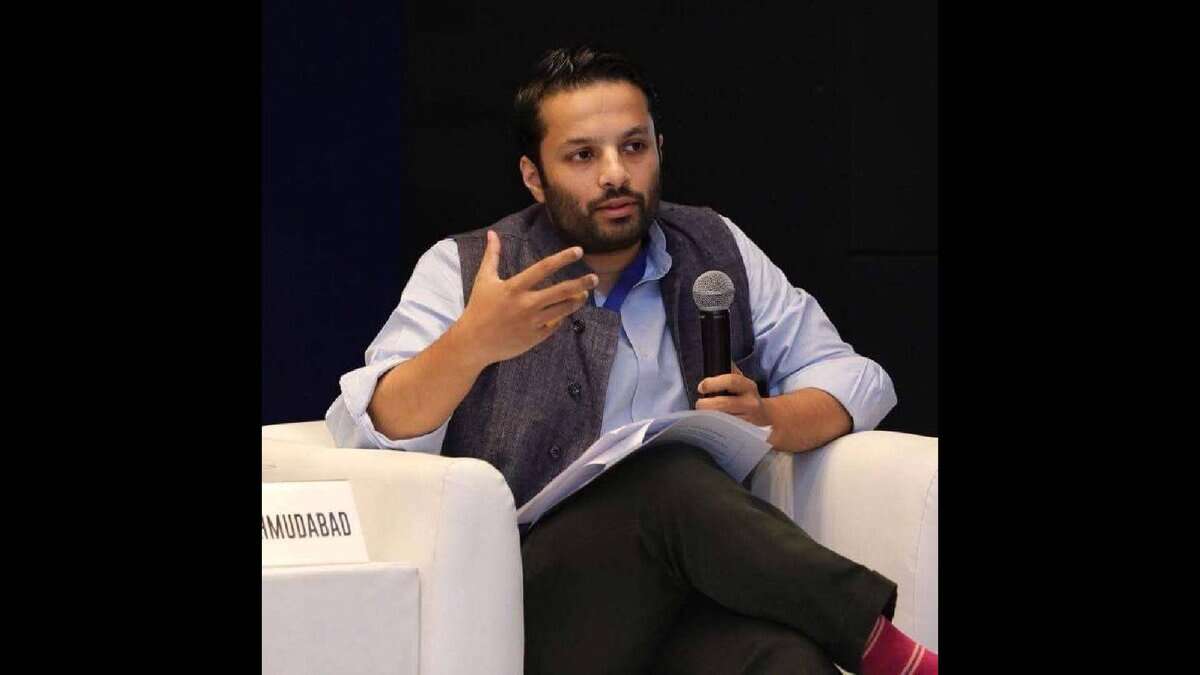 Professor Ali Khan Mahmudabad addresses a conference