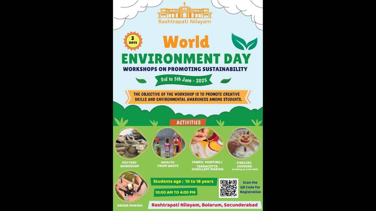 Poster for the 3-day summer workshop at Rashtrapati Nilayam