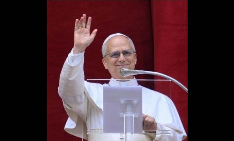 Pope Leo XIV addresses the audience in the vatican