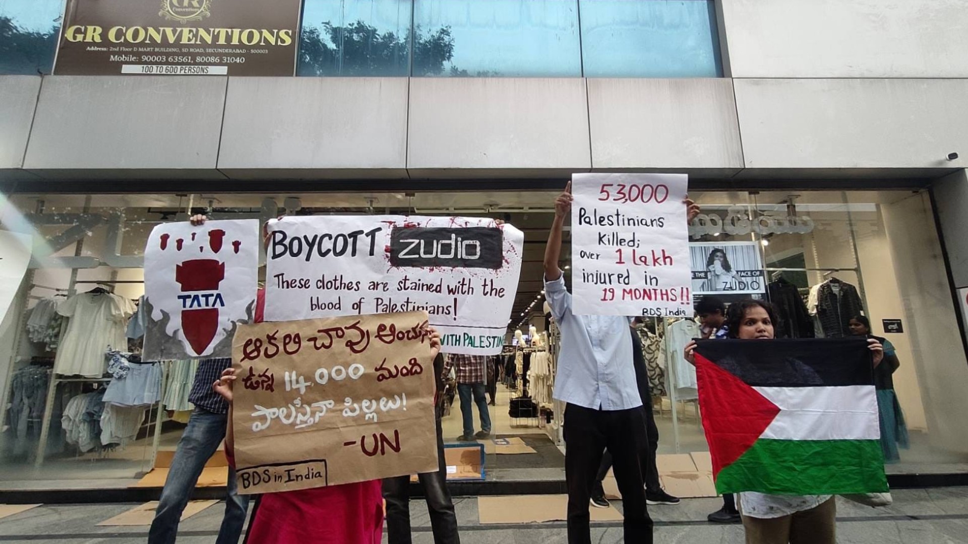 Protests held outside Secunderabad Zudio in solidarity with Palestine