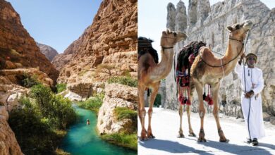 Wadi Shab and deserts in Oman