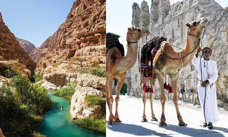 Wadi Shab and deserts in Oman
