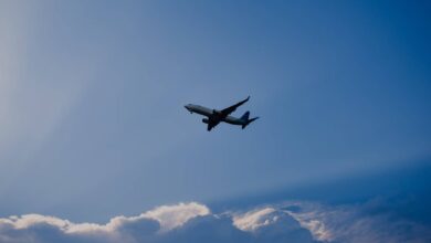 Representative image of airplane flying under blue sky