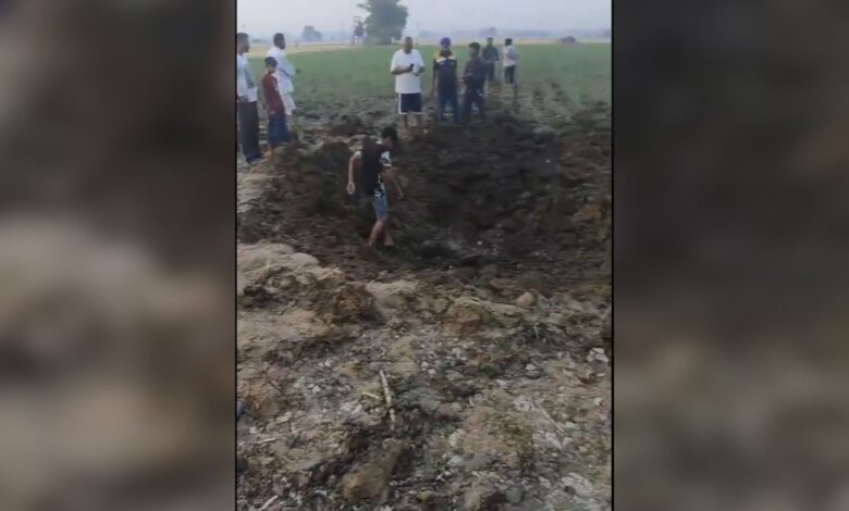 Unidentified object leaves crater in field in Punjab _ X