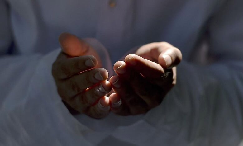 The image displays a representational picture of namaz