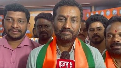 BJP MP Raghunandan Rao addresses the media