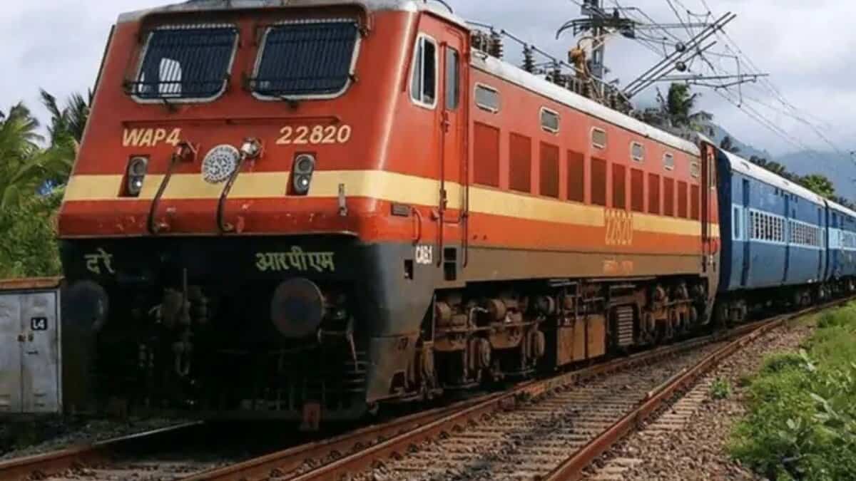 An image of a train heading to its destination