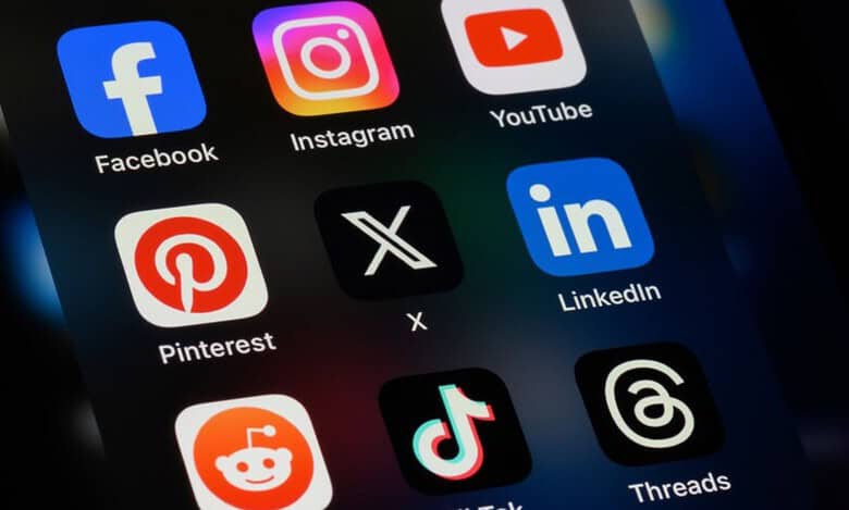 A photo of social media symbols. Social media post on Eid Al Adha to protests at Musheerabad