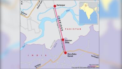 The image displays a map of Kartarpur corridor