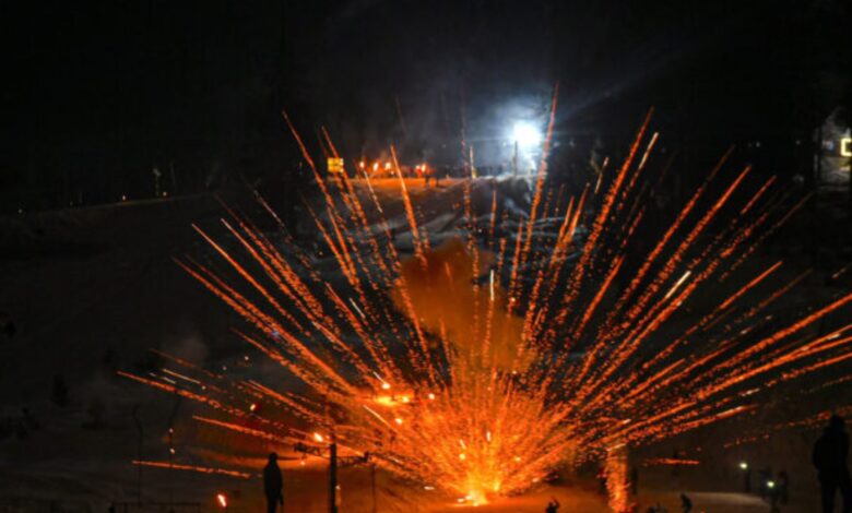An image of fire crackers being burst