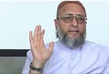 Hyderabad MP Asaduddin Owaisi addresses a press conference in Hyderabad