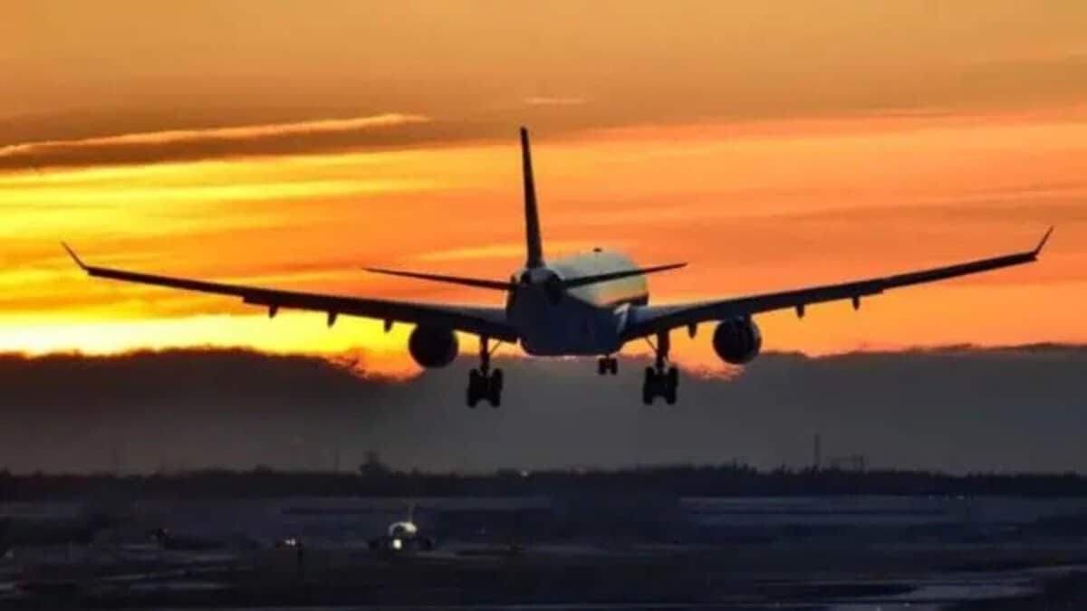 An Image of a plane taking off