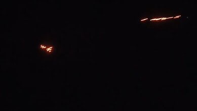 The image displays a picture of drones sighted in J&K's Samba district