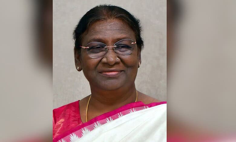 The image displays a picture of President Droupadi Murmu
